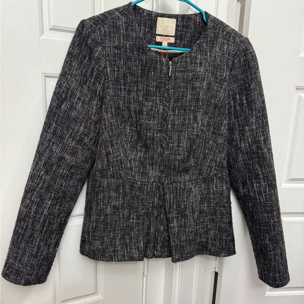 Black and White Peplum Blazer